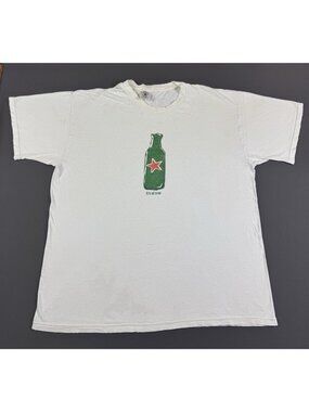 Rare Vintage 90s Heineken Beer Bottle Art Promo Tee Its All True XL Delta Shirt